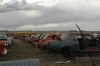 A row of 60's Ford Mustangs for parts