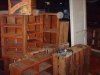 A stack of old produce crates